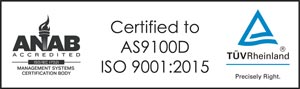 AS9100D and ISO9001:2015 certified company for aerospace and defense